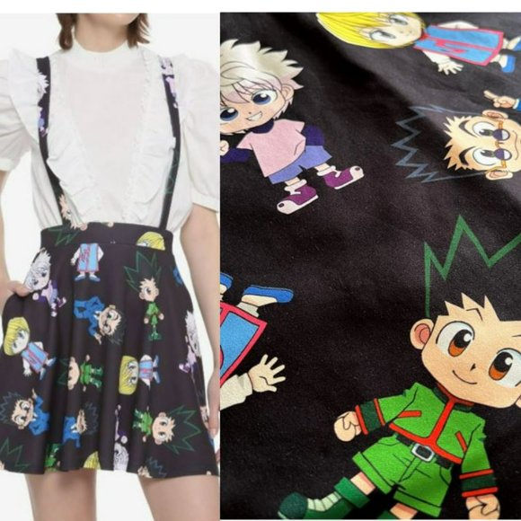 HOT TOPIC Hunter X Hunter Chibi Suspender Skirt Black - Picture 1 of 10